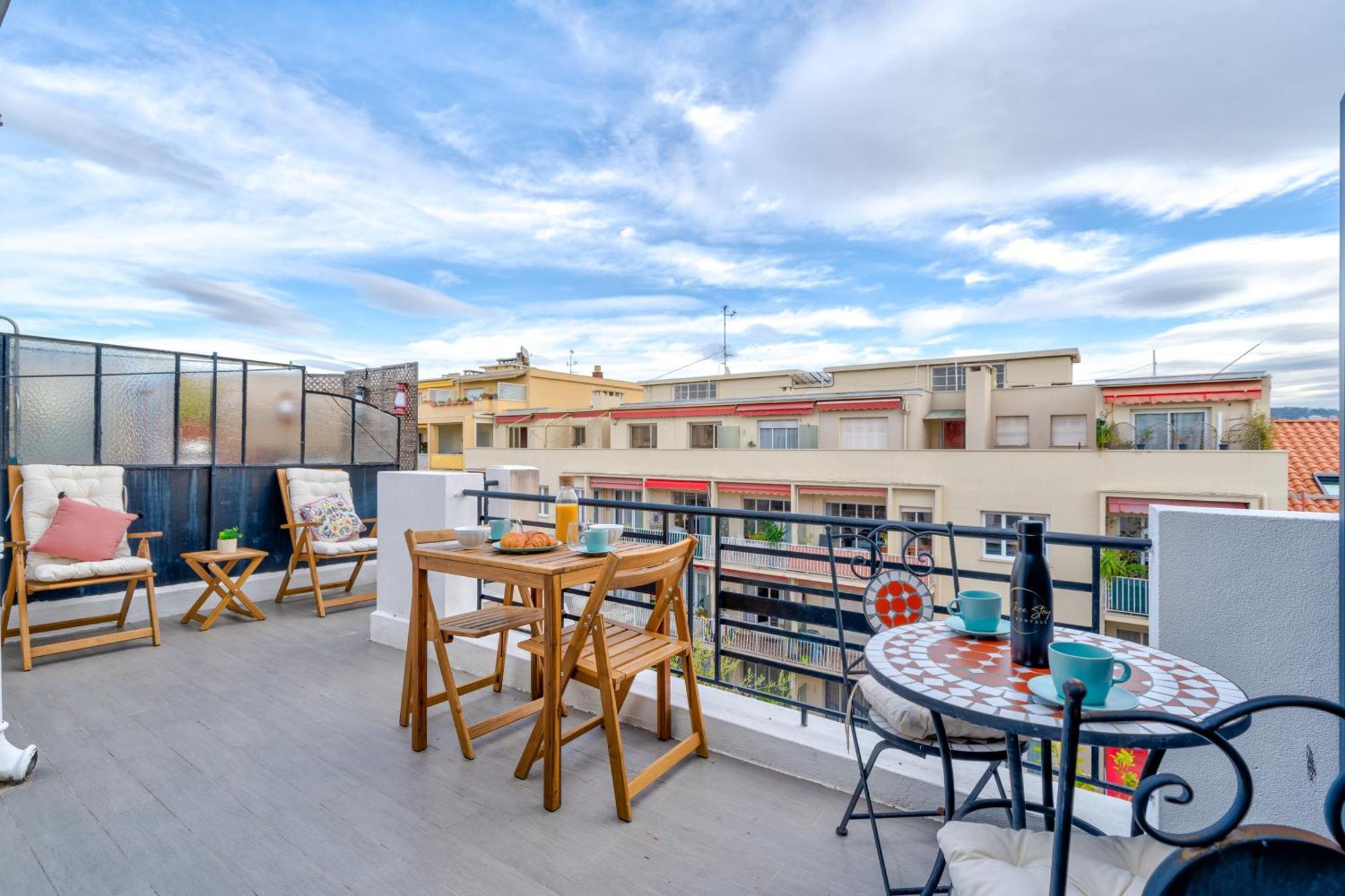 Top Floor Terrace - Dernier Etage Terrasse Cosy Ницца Экстерьер фото
