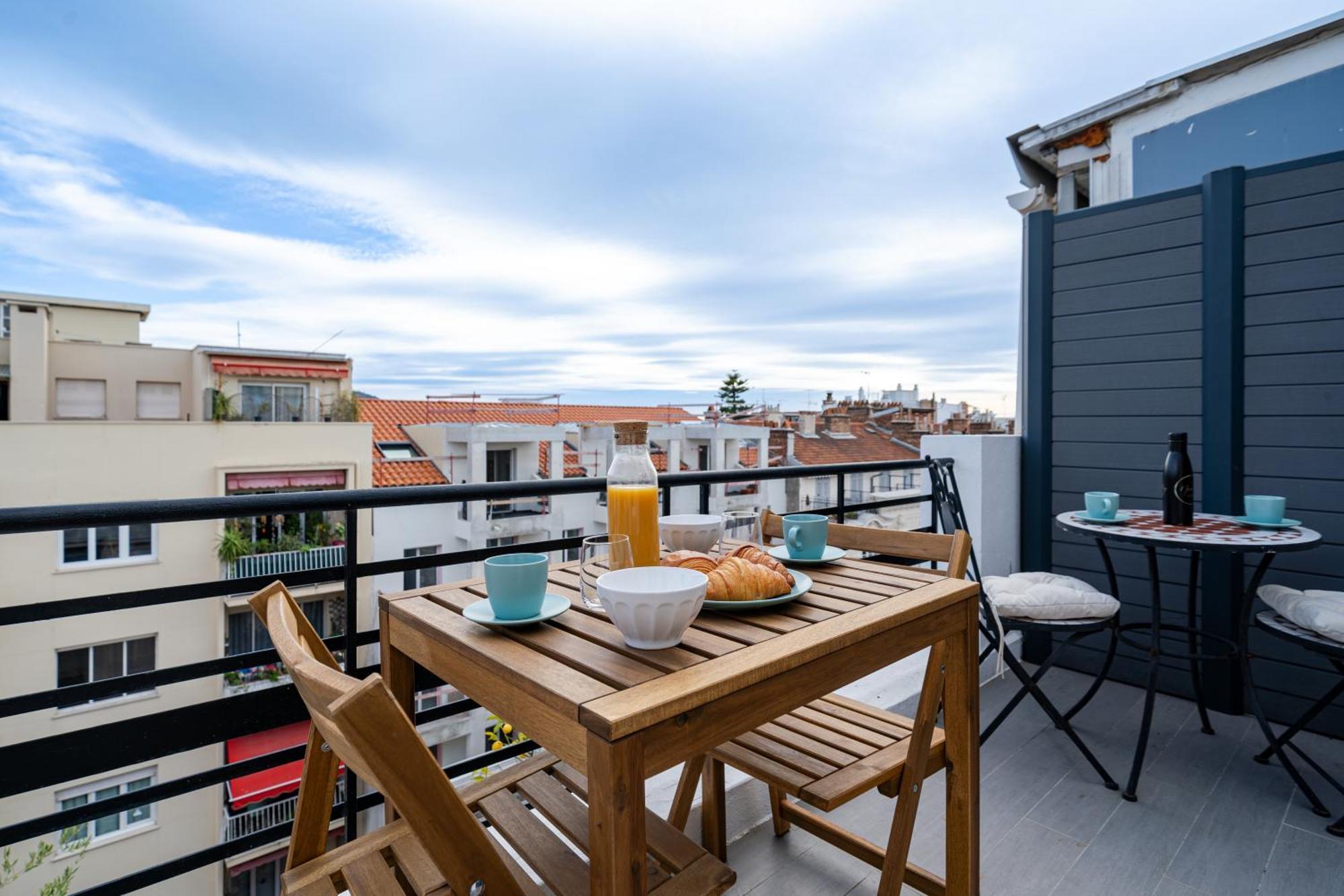 Top Floor Terrace - Dernier Etage Terrasse Cosy Ницца Экстерьер фото